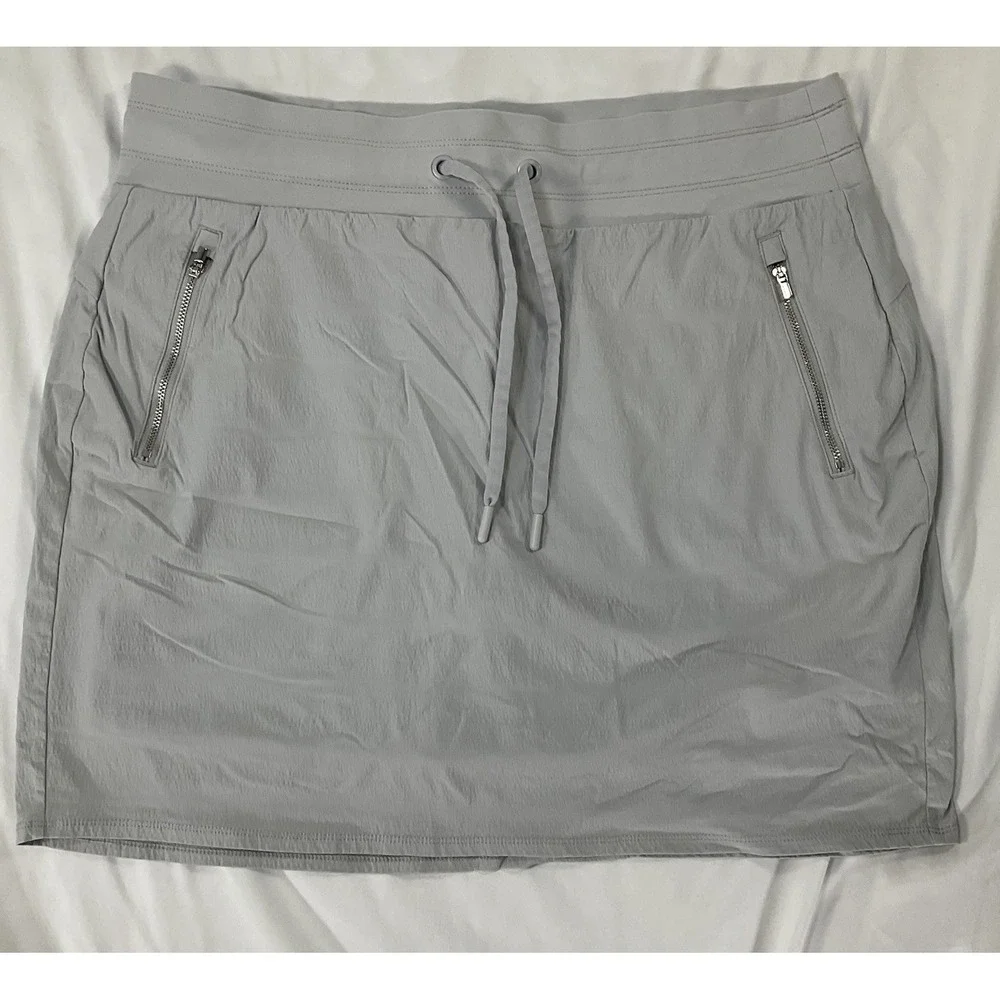Athleta Trekkie North Skort Nylon Stretch Tennis Golf Athleisure Gray Sz 14T 440